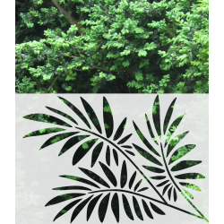 ROS1 70x47 naklejka na okno z wzory roślinne - liście